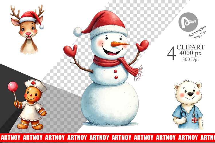 Christmas Nurse Clipart