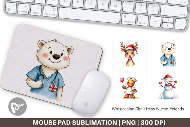 Christmas Nurse Mouse Pad