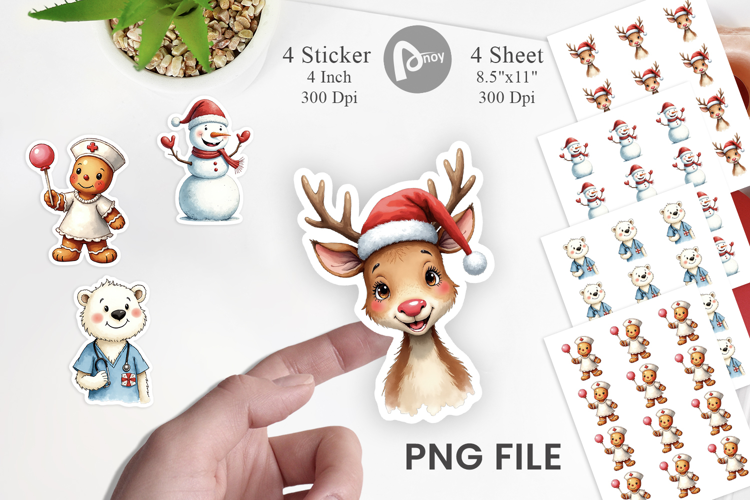 Christmas Nurse Sticker