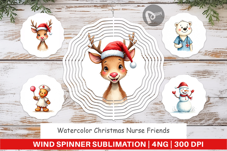 Christmas Nurse Wind Spinner