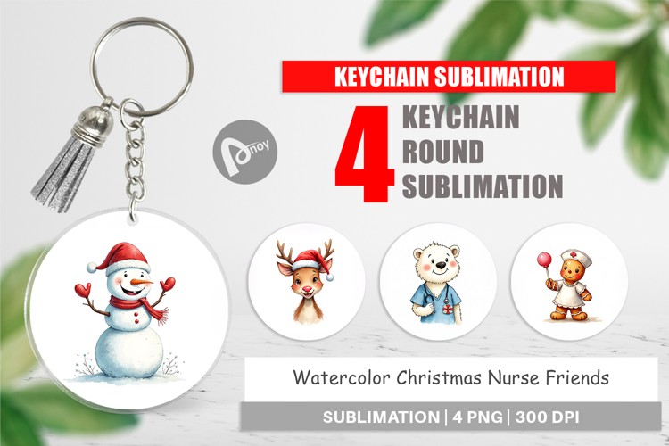 Christmas Nurse Keychain