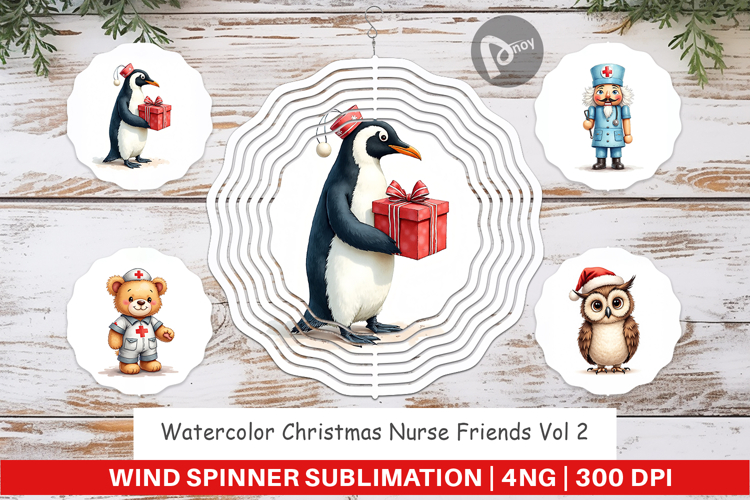 Christmas Nurse Wind Spinner