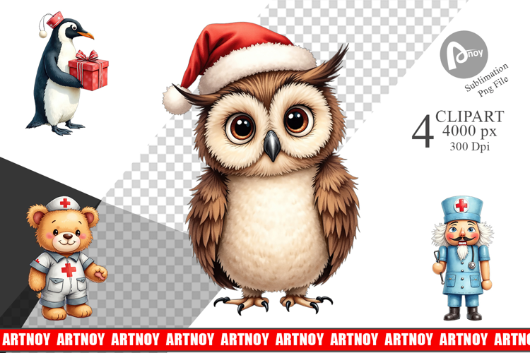Christmas Nurse Clipart