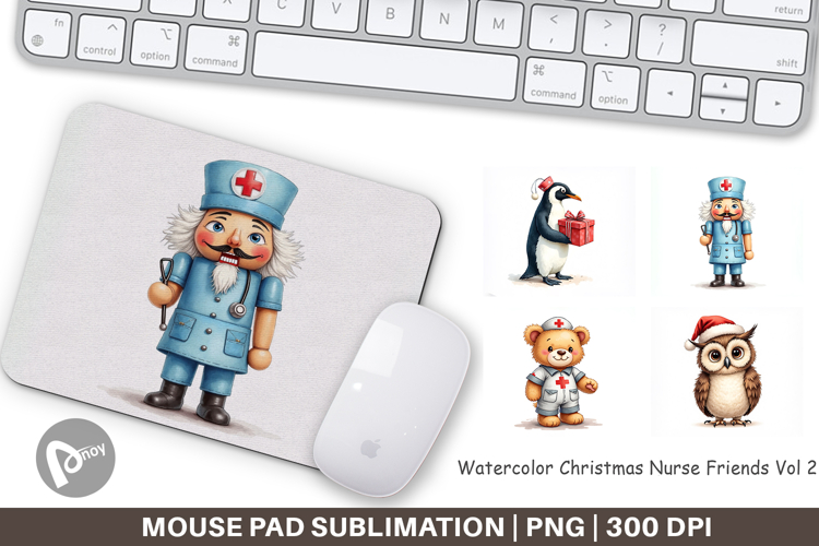Christmas Nurse Mouse Pad