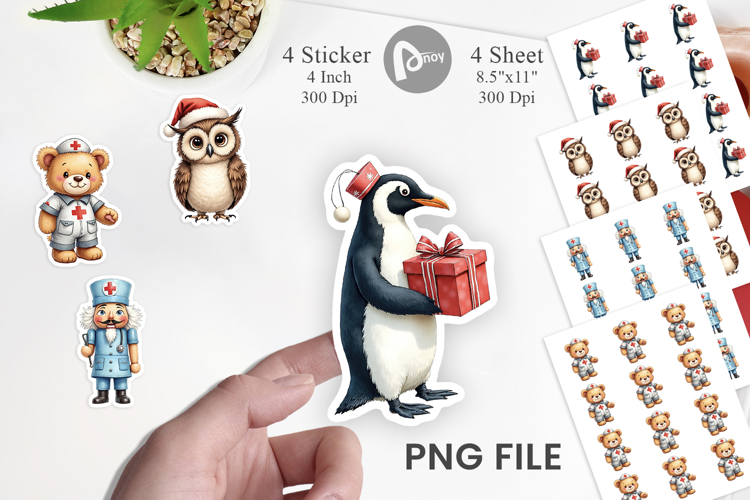 Christmas Nurse Sticker