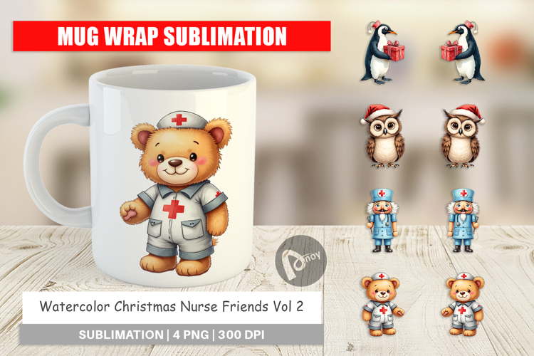 Christmas Nurse Mug Wrap