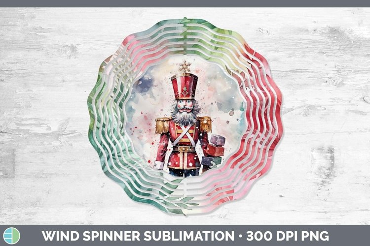 Watercolor Christmas Nutcracker Wind Spinner Sublimation Spi