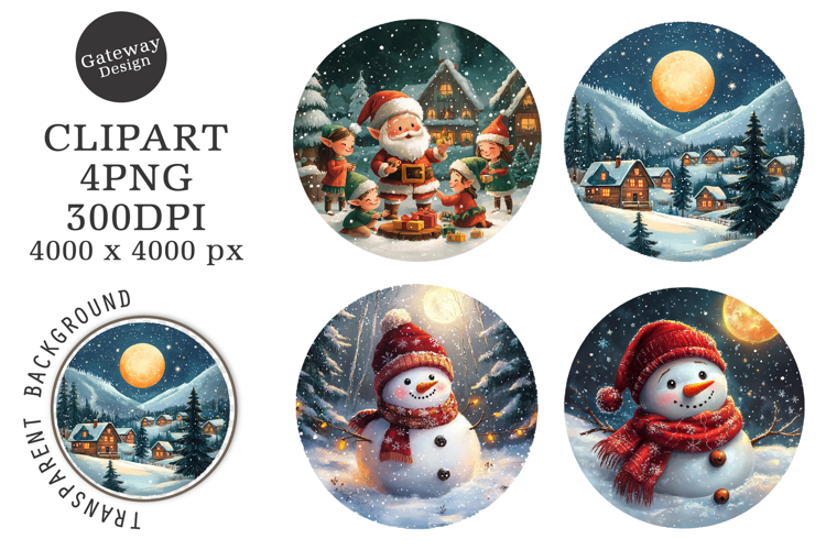 Watercolor Christmas Ornament Clipart