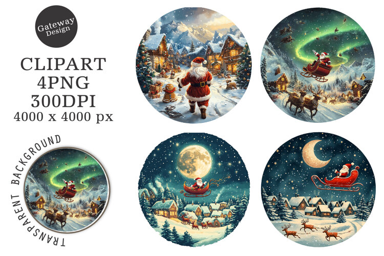 Watercolor Christmas Ornament Clipart example image 1