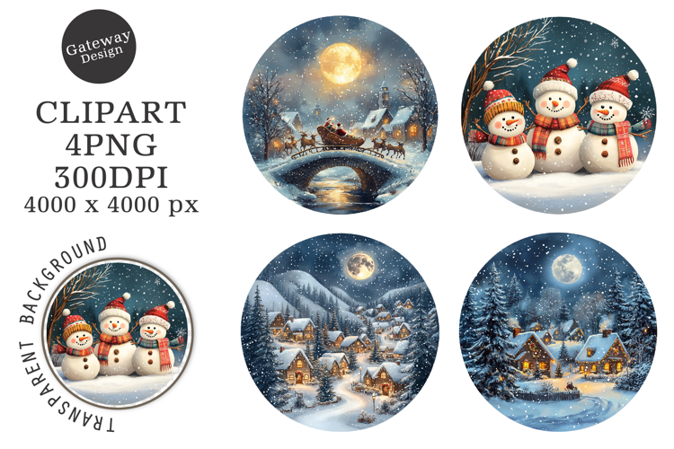 Watercolor Christmas Ornament Clipart