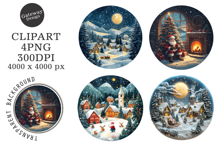 Watercolor Christmas Ornament Clipart