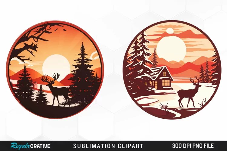 Watercolor Christmas Ornament House Design Clipart