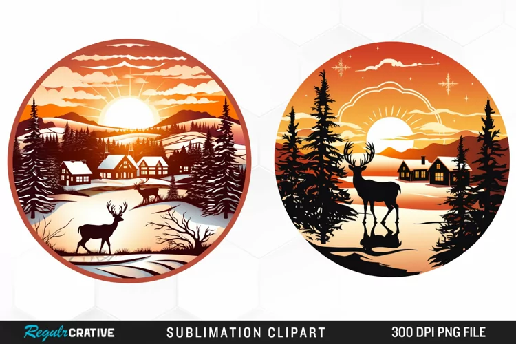 Watercolor Christmas Ornament House Design Clipart