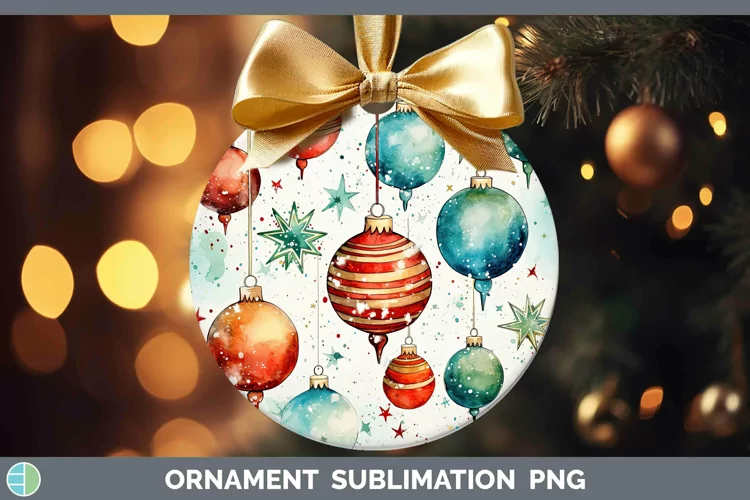 Watercolor Christmas Ornaments Ornament Sublimation Bauble D