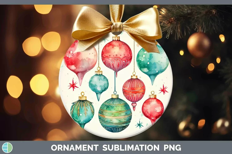 Watercolor Christmas Ornaments Ornament Sublimation Bauble D