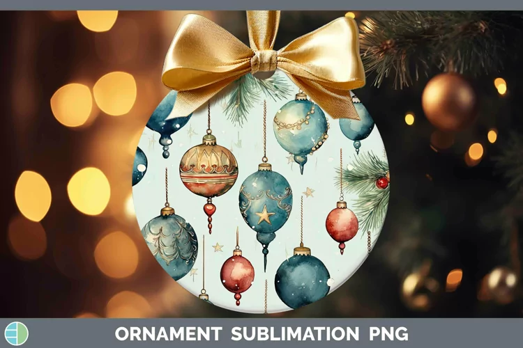 Watercolor Christmas Ornaments Ornament Sublimation Bauble D