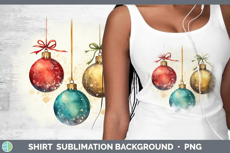 Watercolor Christmas Ornaments Shirt Sublimation Sublimation