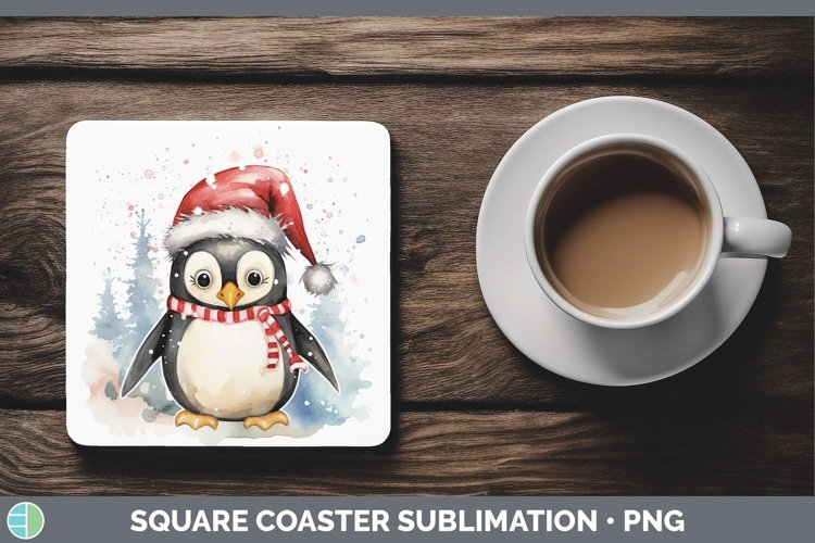 GorgeousWatercolor Christmas Square Coaster design.
