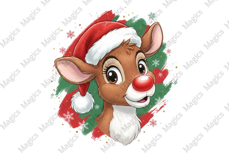 Watercolor Christmas Reindeer Png