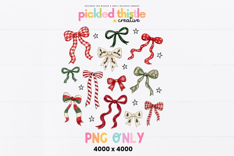 Christmas Bow PNG, Coquette Christmas PNG