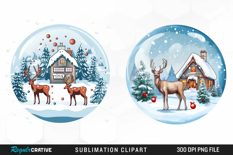 Watercolor Christmas Round House PNG Clipart