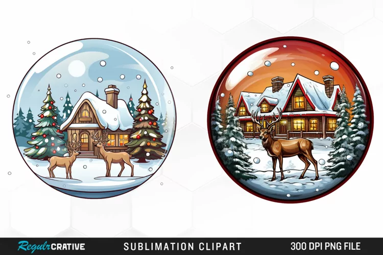 Watercolor Christmas Round House PNG Clipart