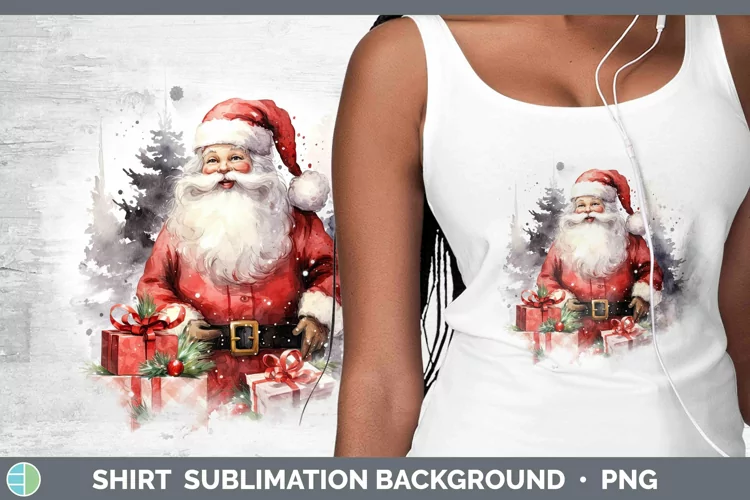 Watercolor Christmas Santa Gifts Shirt Sublimation Sublimati