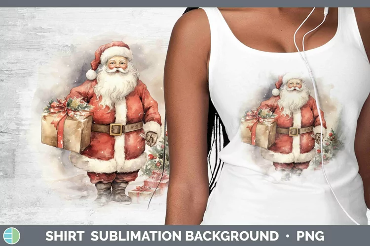 Watercolor Christmas Santa Gifts Shirt Sublimation Sublimati