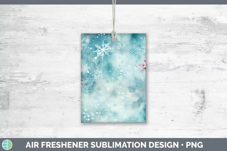 Watercolor Christmas Snowflakes Air Freshener Sublimation Ca