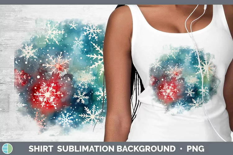 Watercolor Christmas Snowflakes Shirt Sublimation Sublimatio