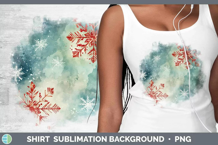 Watercolor Christmas Snowflakes Shirt Sublimation Sublimatio