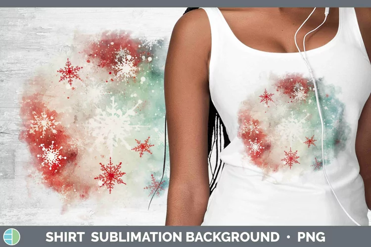 Watercolor Christmas Snowflakes Shirt Sublimation Sublimatio