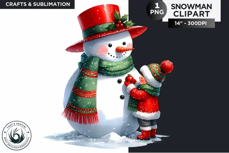 Christmas Snowman PNG Clipart