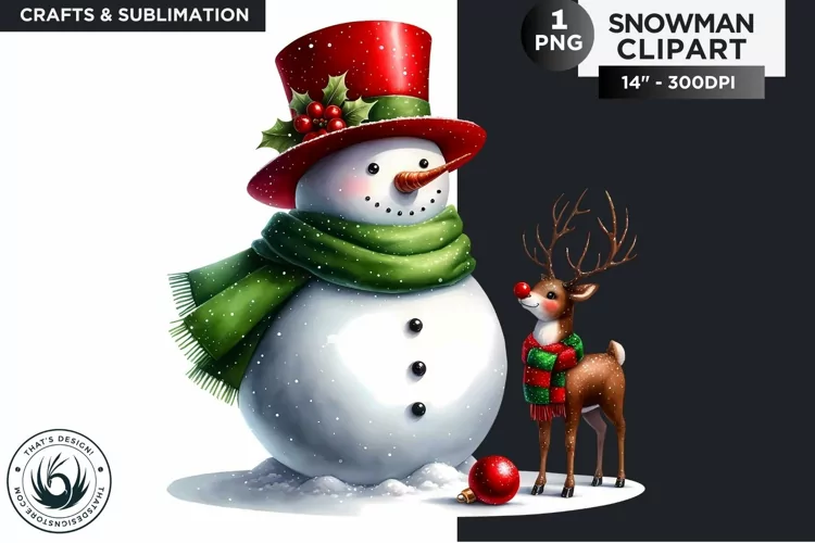 Christmas Snowman PNG Clipart