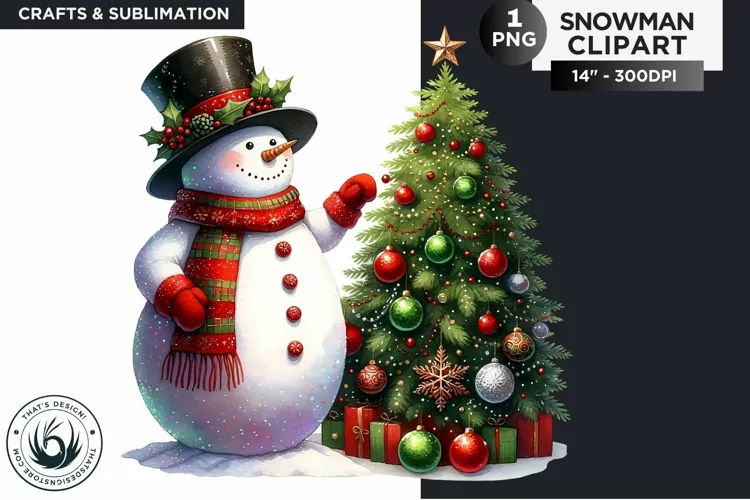 Christmas Snowman PNG Clipart