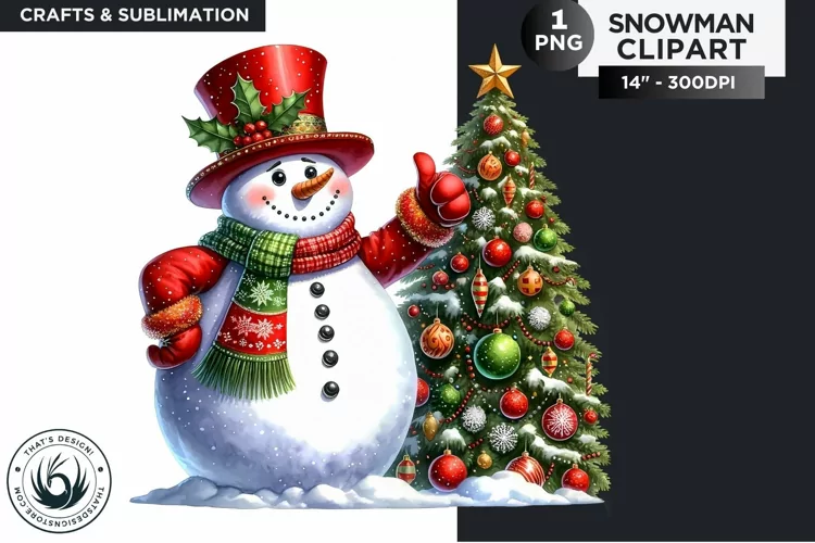 Christmas Snowman PNG Clipart