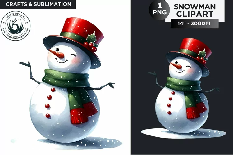 Christmas Snowman PNG Clipart