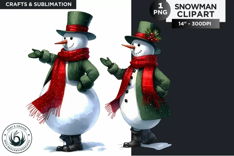 Christmas Snowman PNG Clipart