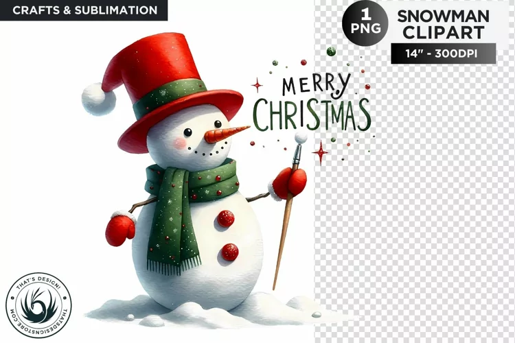 Christmas Snowman PNG Clipart