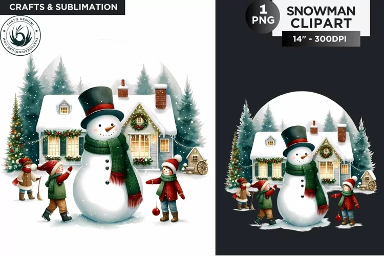 Christmas Snowman PNG Clipart