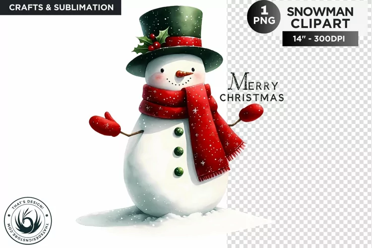 Christmas Snowman PNG Clipart