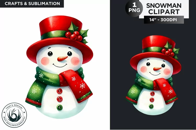 Christmas Snowman PNG Clipart