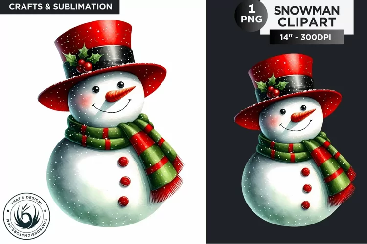 Christmas Snowman PNG Clipart