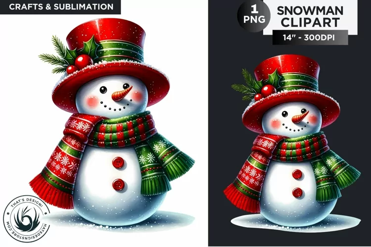 Christmas Snowman PNG Clipart