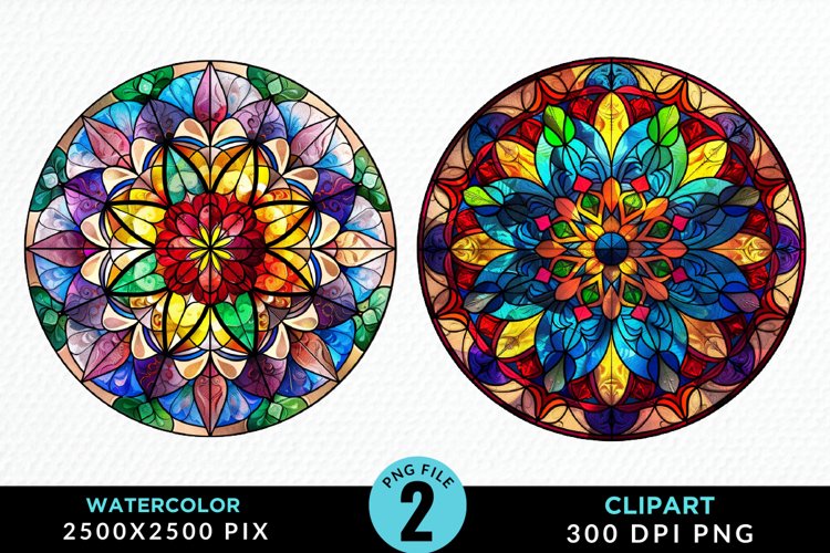 Stained Glass Christmas Graphic Clipart