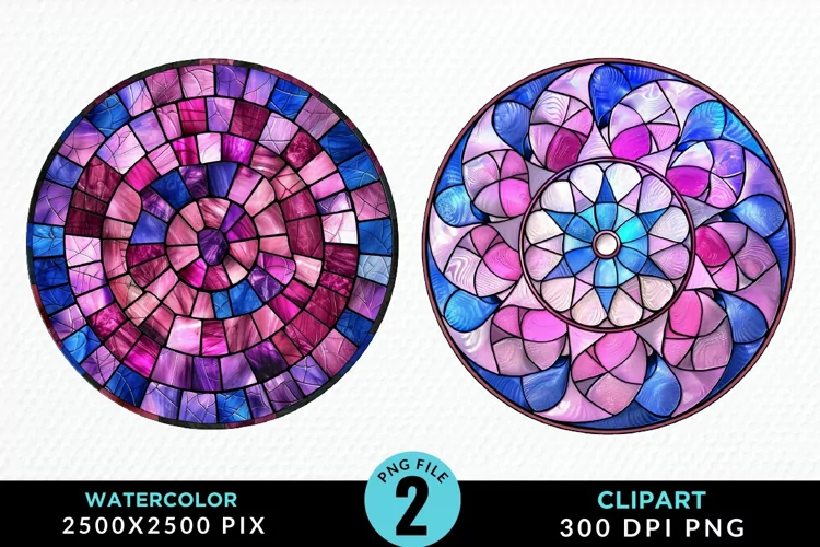 Stained Glass Christmas Illustration Clipart