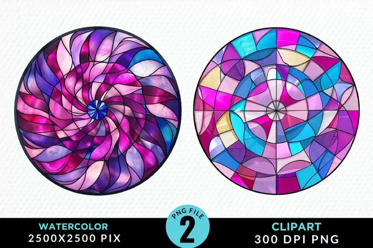 Stained Glass Christmas Graphic Clipart
