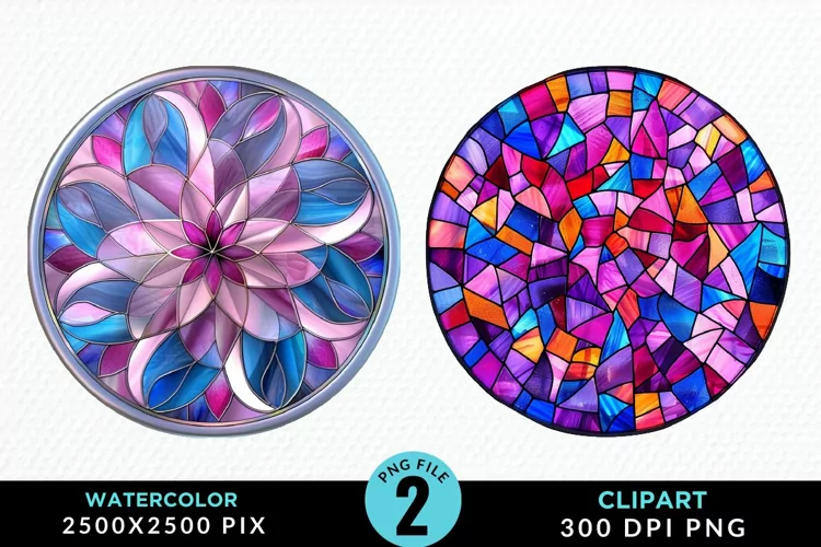 Stained Glass Christmas Graphic Clipart