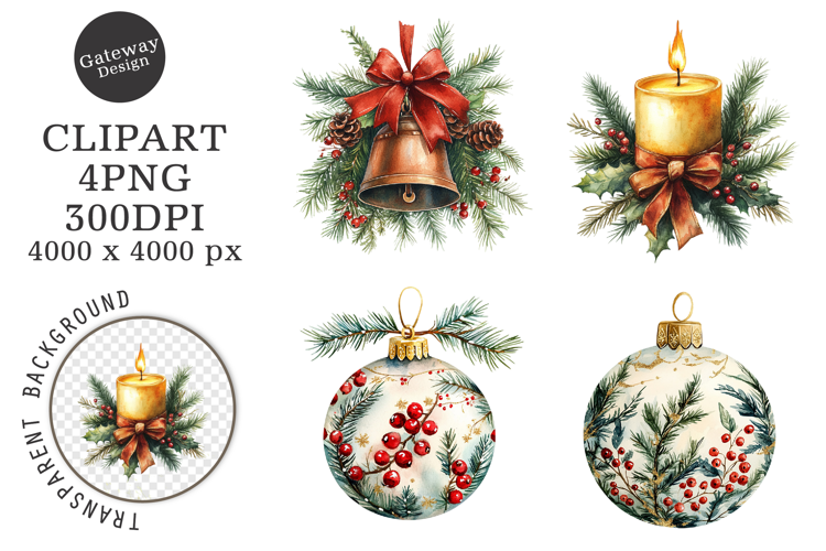 Watercolor Christmas Tree Clipart