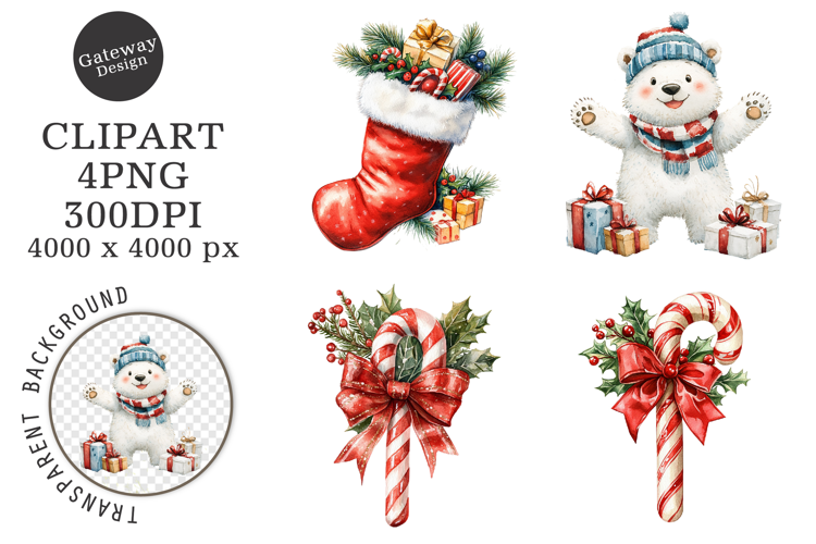 Watercolor Christmas Tree Clipart